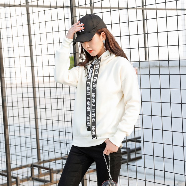 6607 Damen-Sweatshirt in Übergröße mit lockerem Wollfutter-3