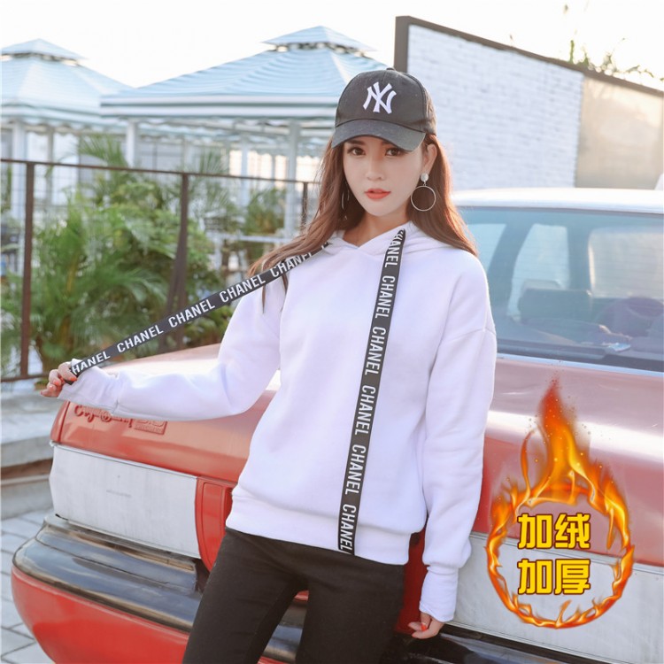 6607 Damen-Sweatshirt in Übergröße mit lockerem Wollfutter-5