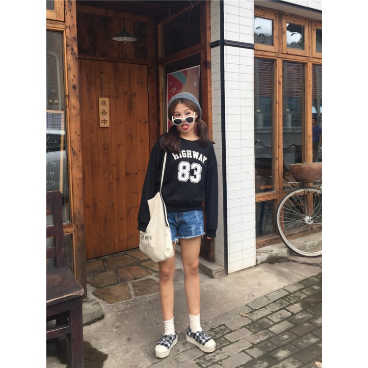 TE6223MDFS Langarm-Sweatshirt im koreanischen Mode-Preppy-Stil mit Buchstabendruck-6