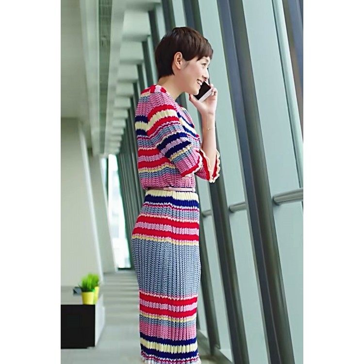 9662 Neues langes Strickkleid für Herbst und Sommer-1